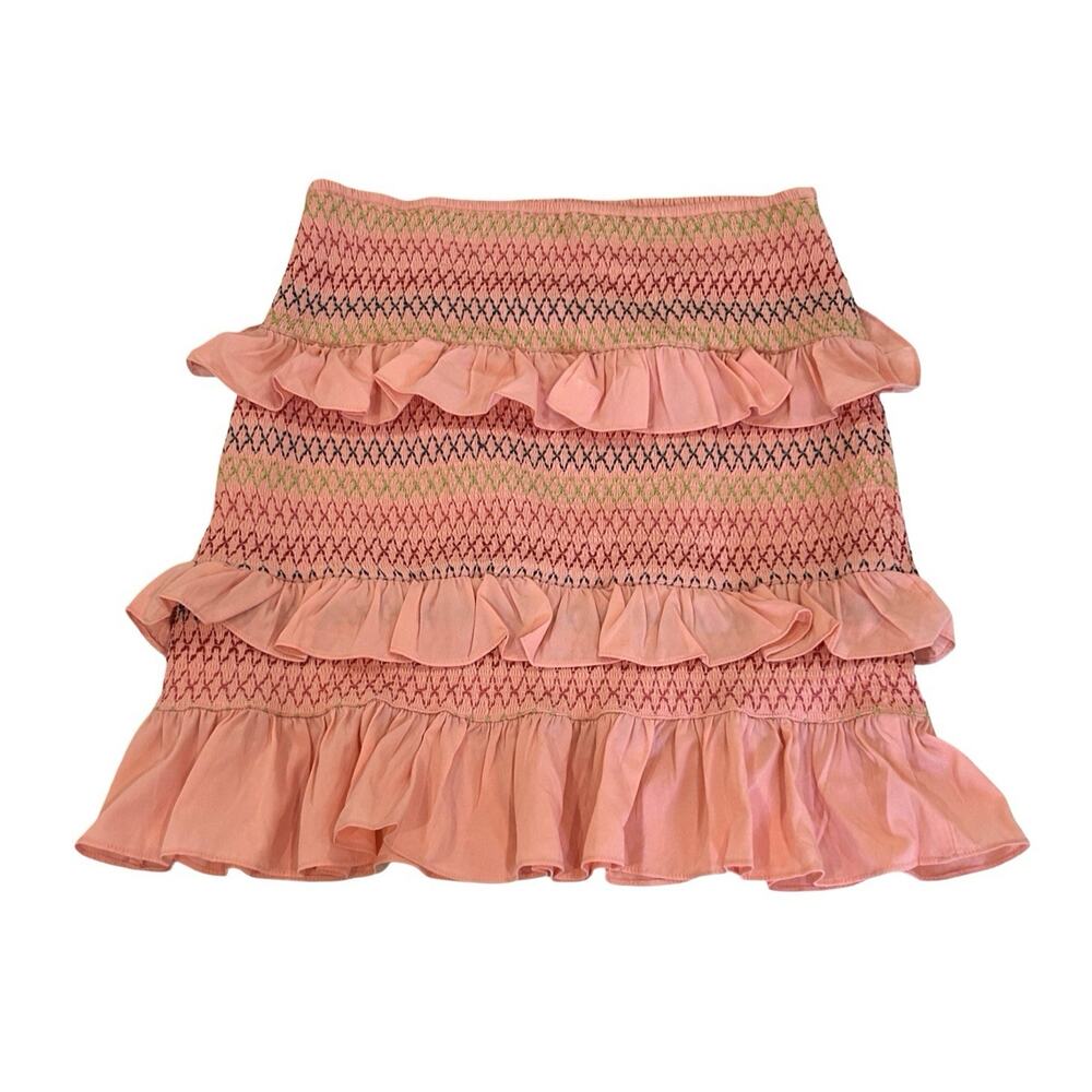 Lovers + Friends Kora Smocked 2 Piece Set Size M Crop Top & Mini Skirt in Pink - Picture 4 of 8